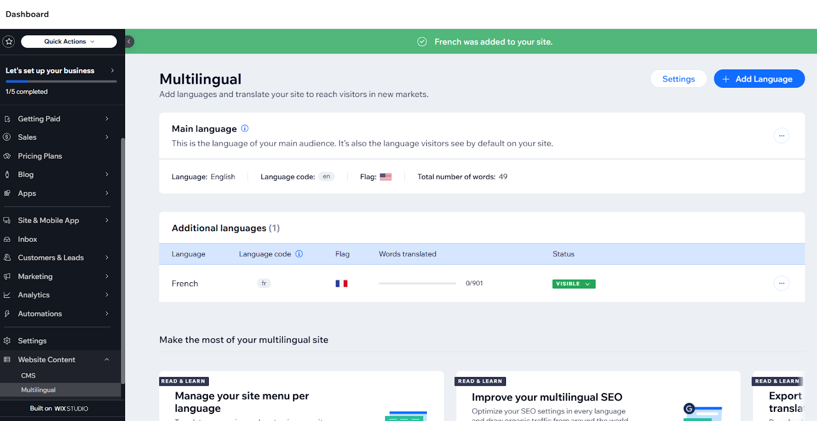 Multilingual Support