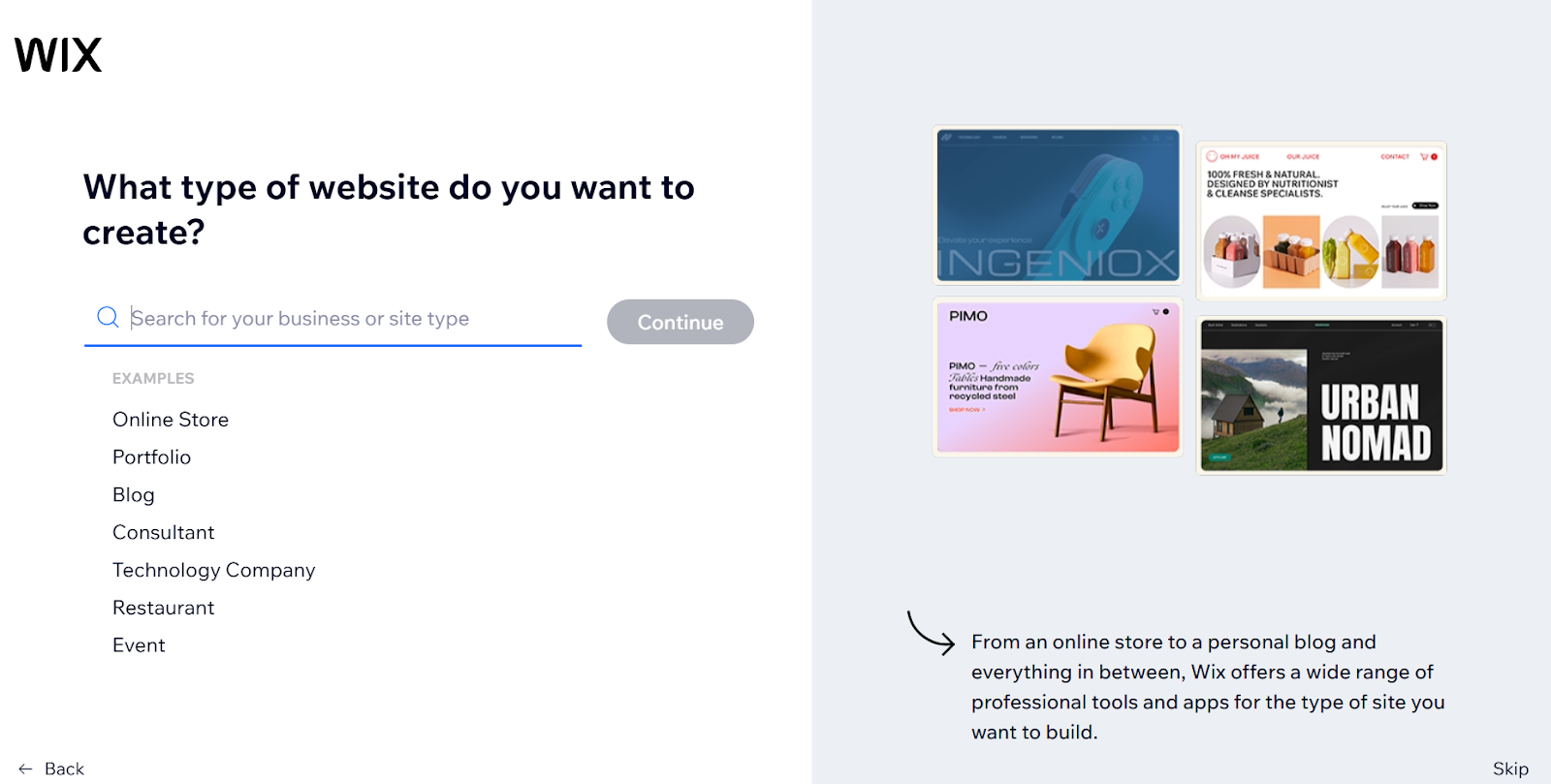 Wix website offers Niche Suitability