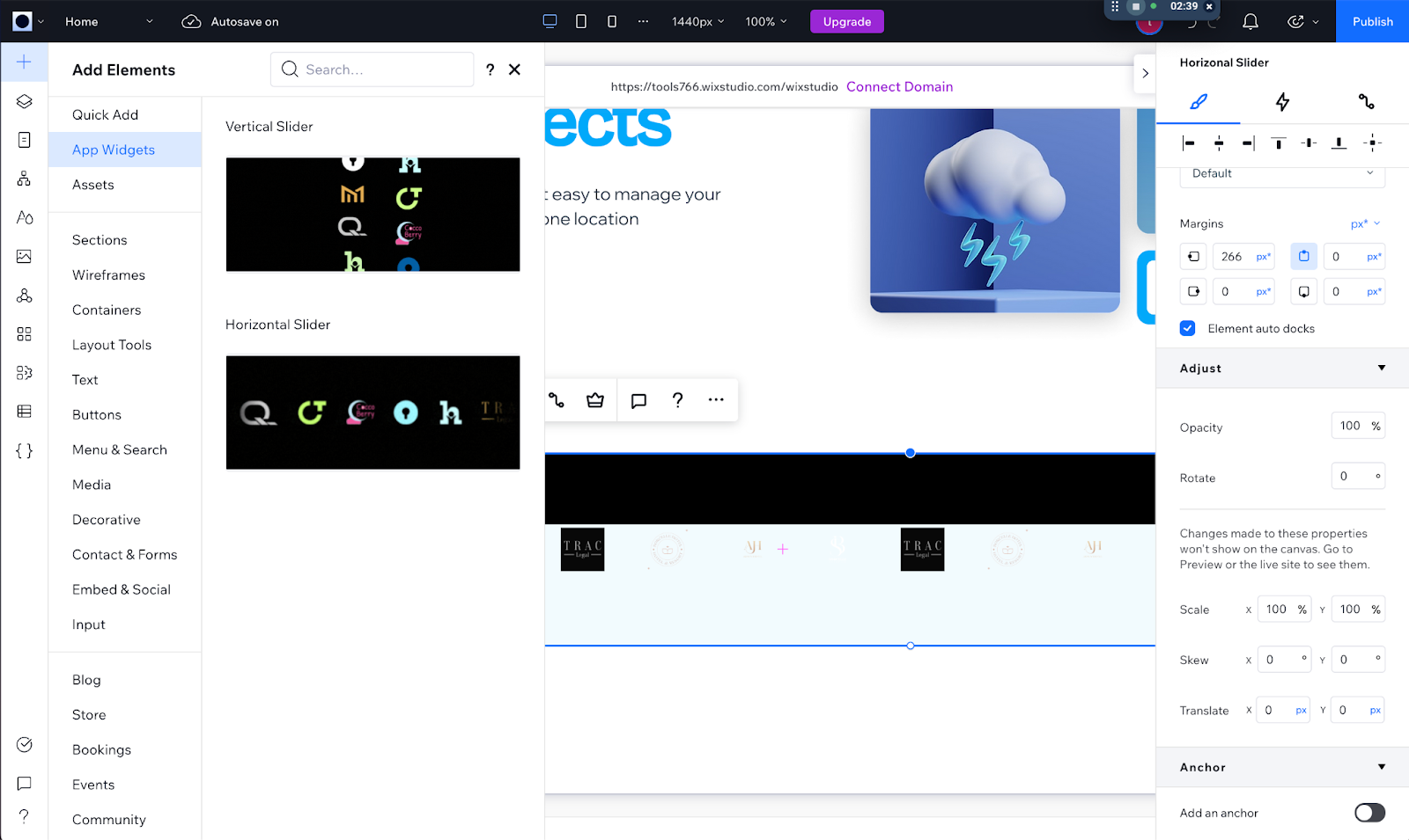Creating a Slider section