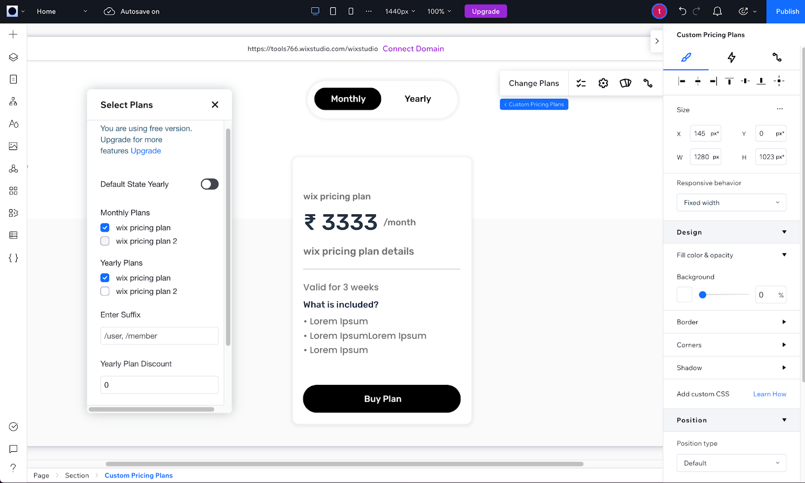 Create a Pricing Table