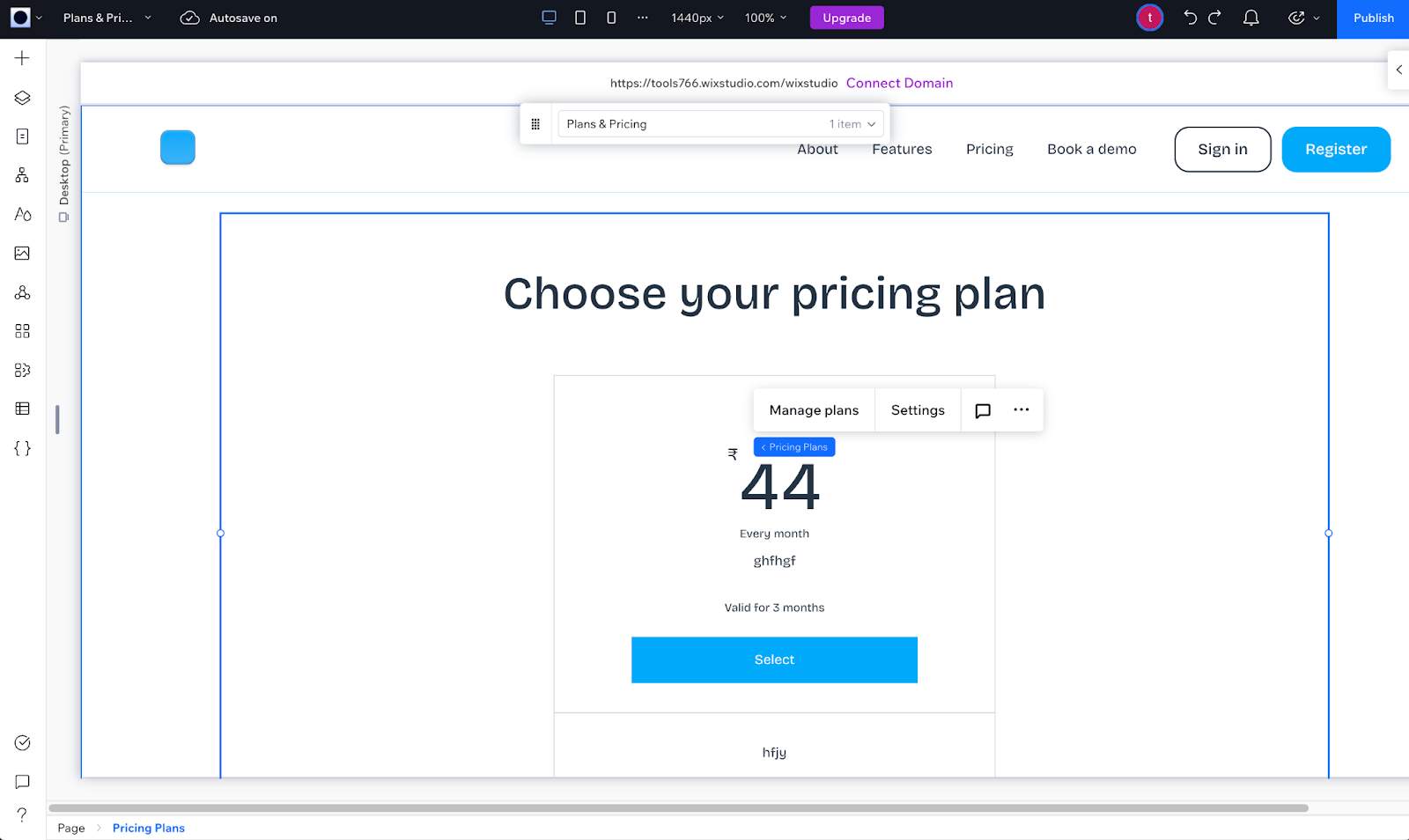 Create a Pricing Table