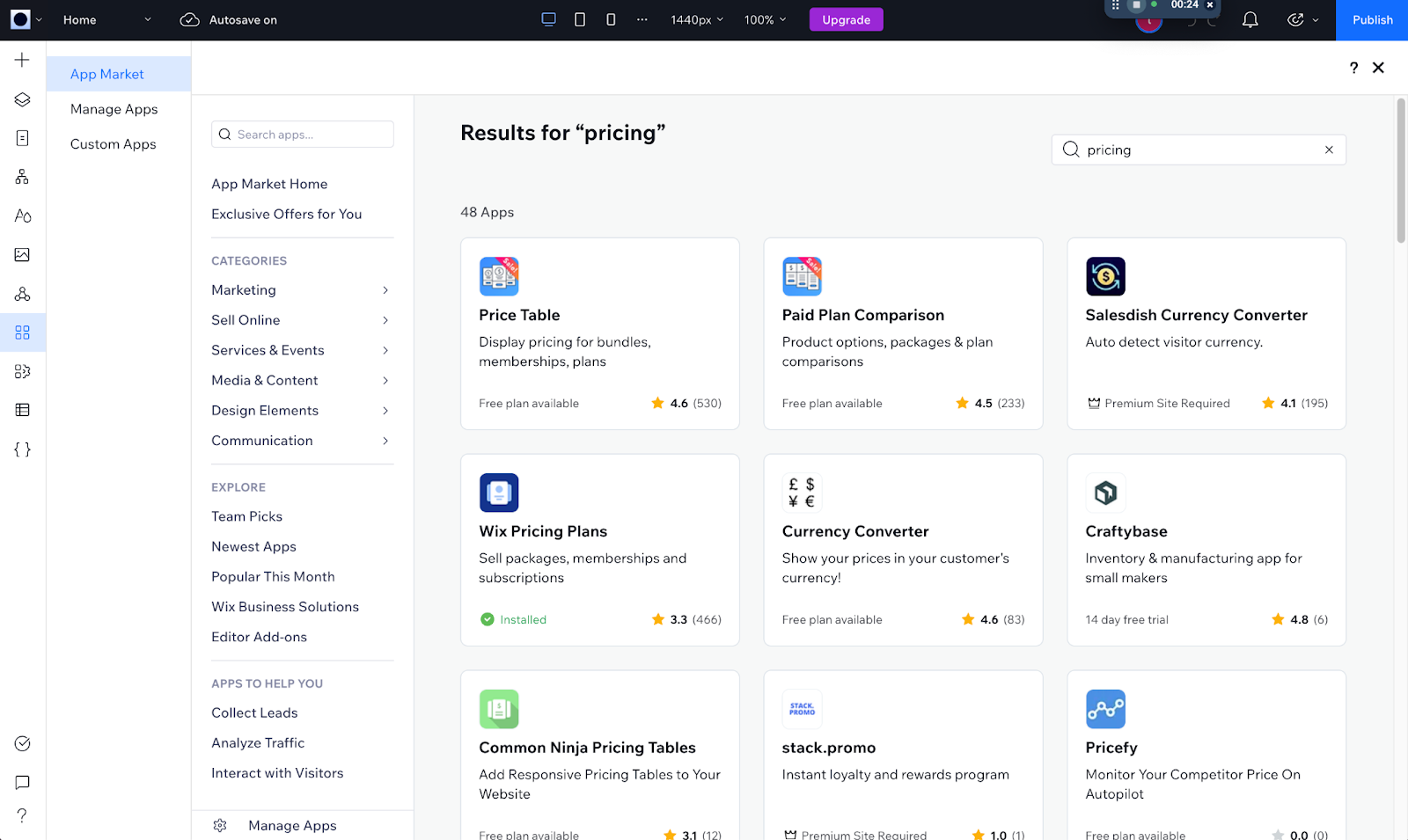 Create a Pricing Table