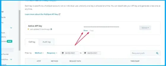 Copy-HubSpot-API-key