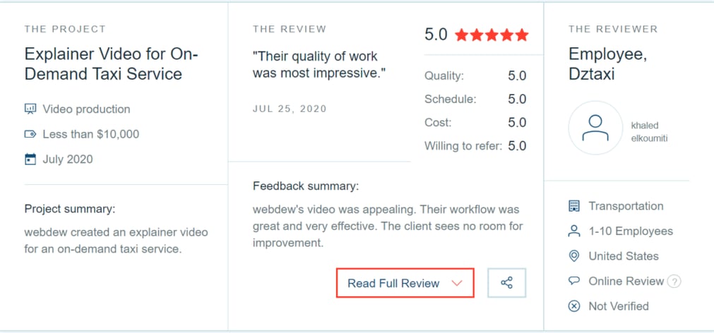 Dz Taxi Chauffeur Feedback