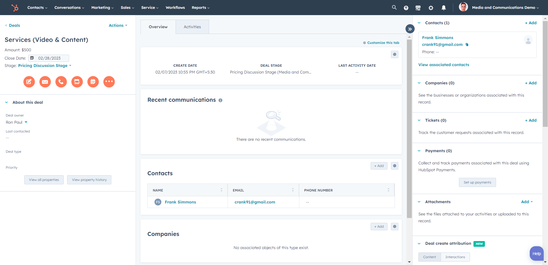 Deal Dashboard-HubSpot-for-media