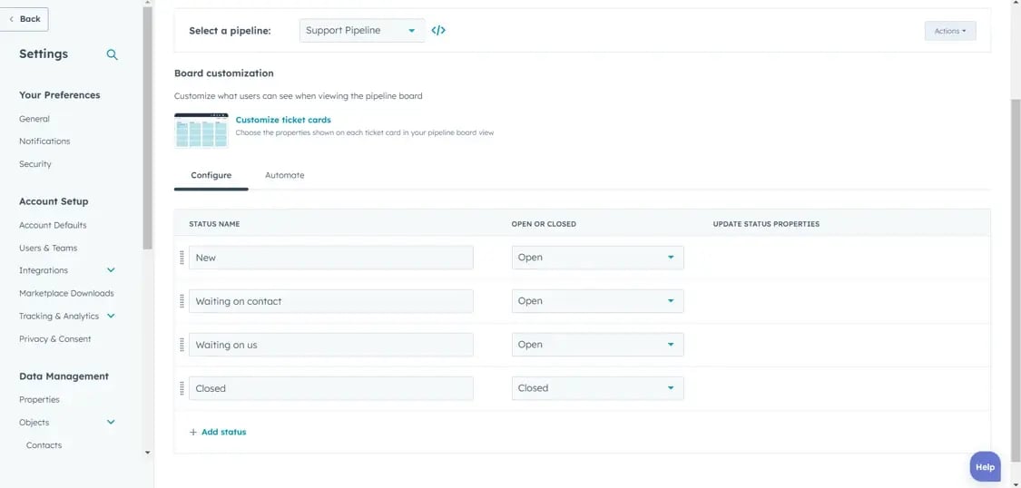 HubSpot-Ticketing-Pipeline