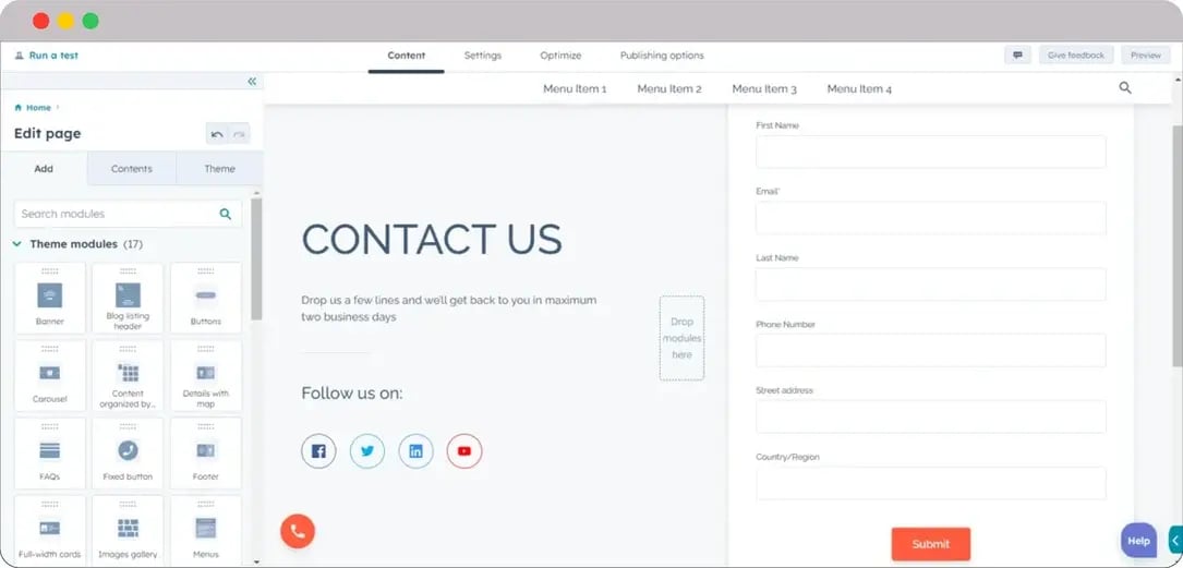 HubSpot-food-and-hospitality-landing-page-builder