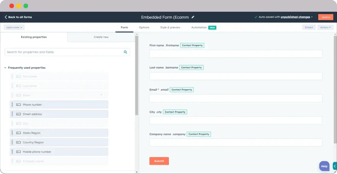 HubSpot-for-ecommere-form-builder