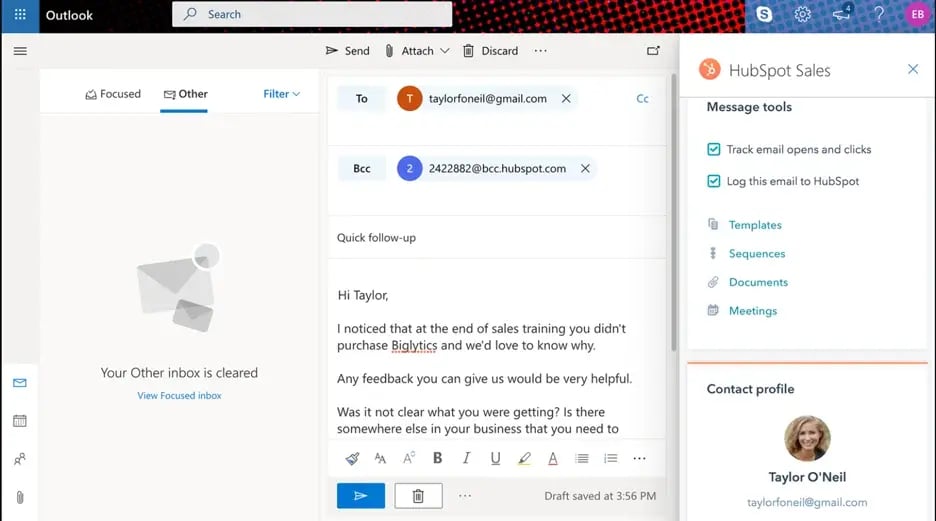 HubSpot-for-education-Outlook Integration