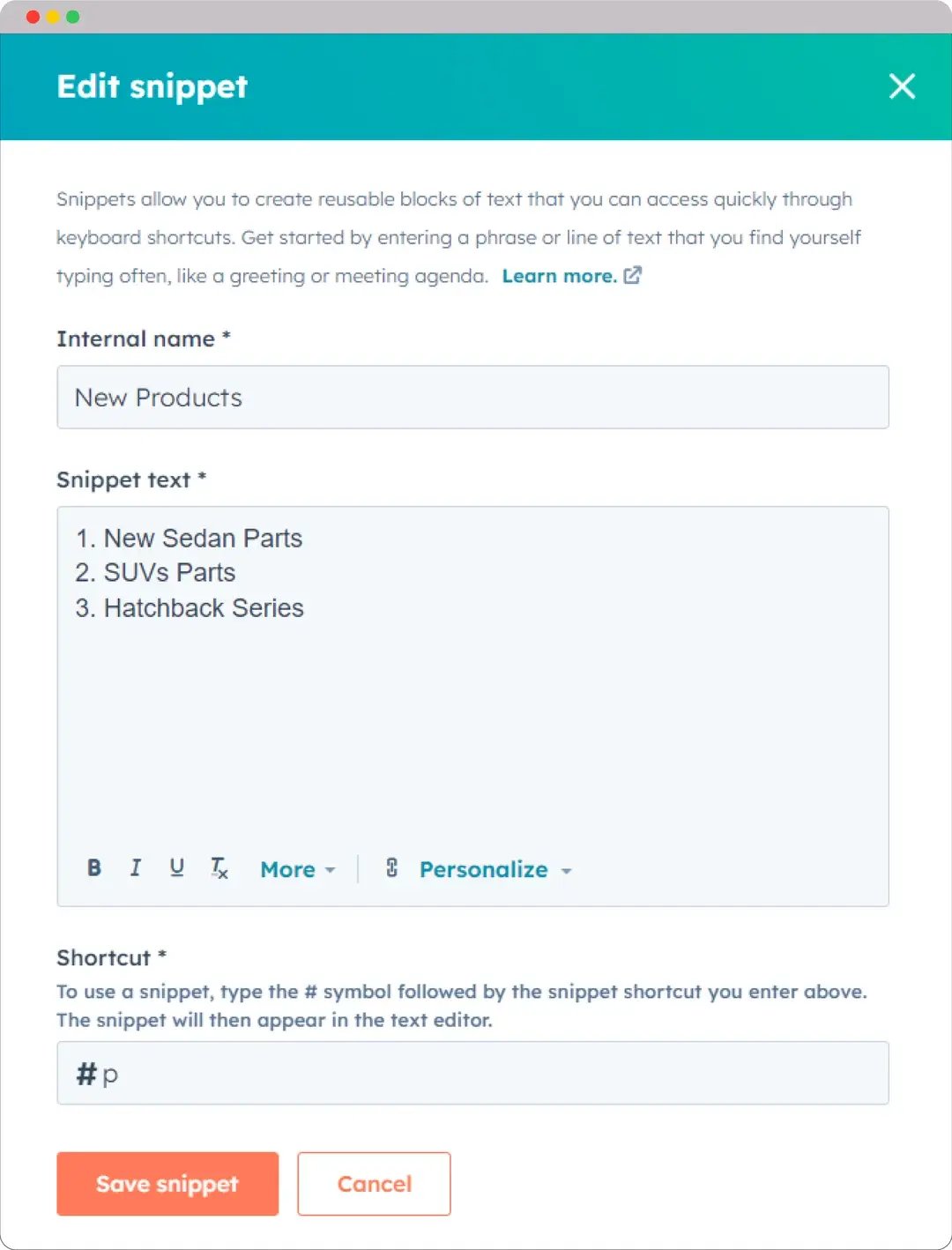 HubSpot-snippet