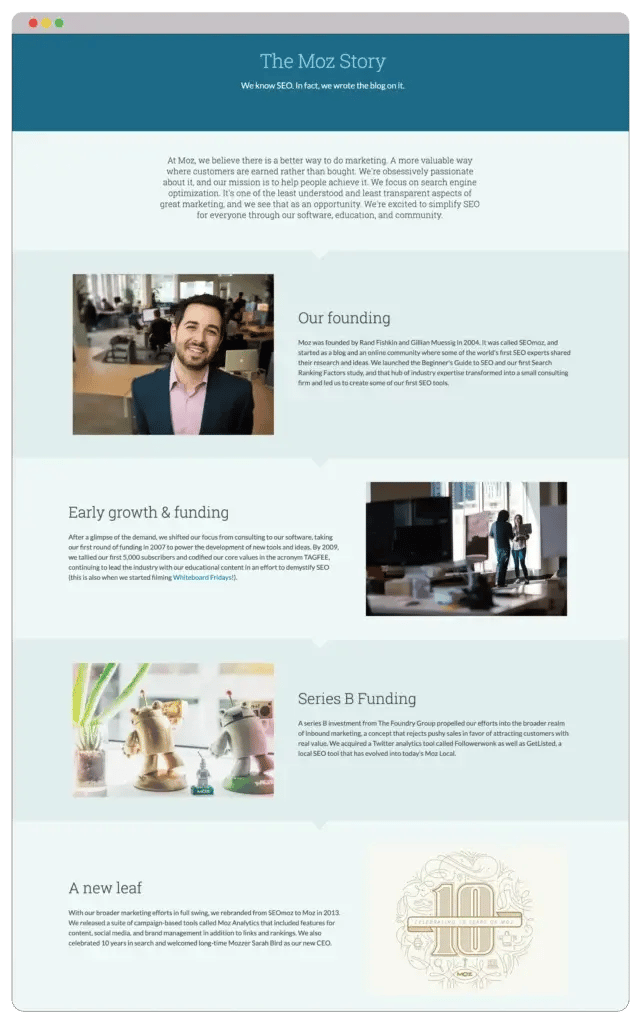 Moz About us page example