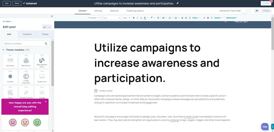 Non Profit-Blog-Tool