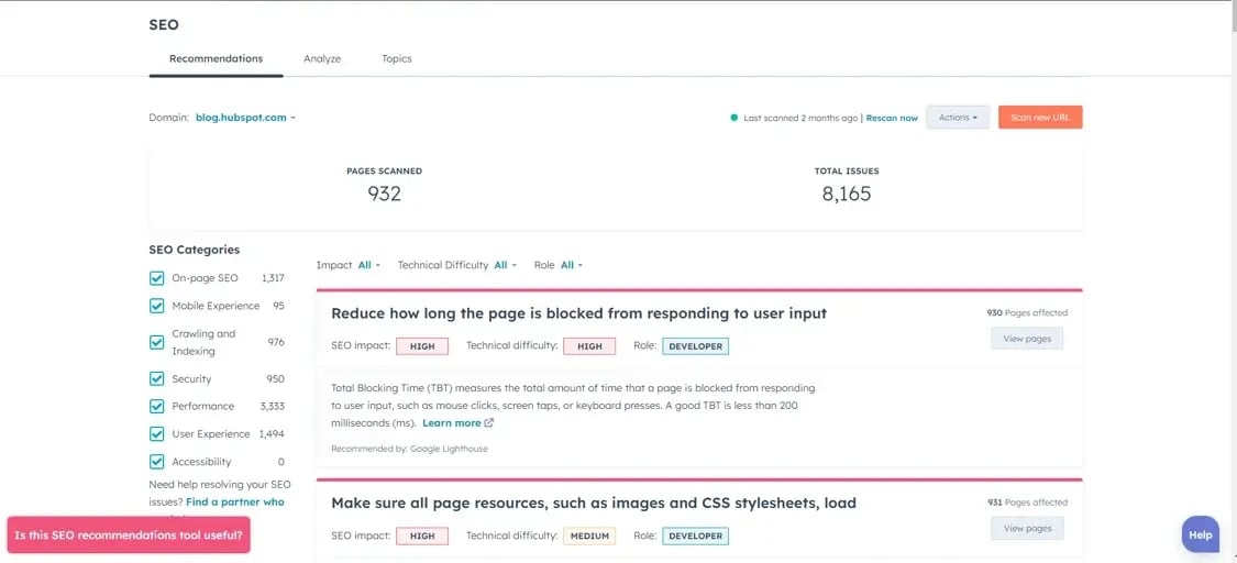 HubSpot-for-Non Profits-SEO-Tool