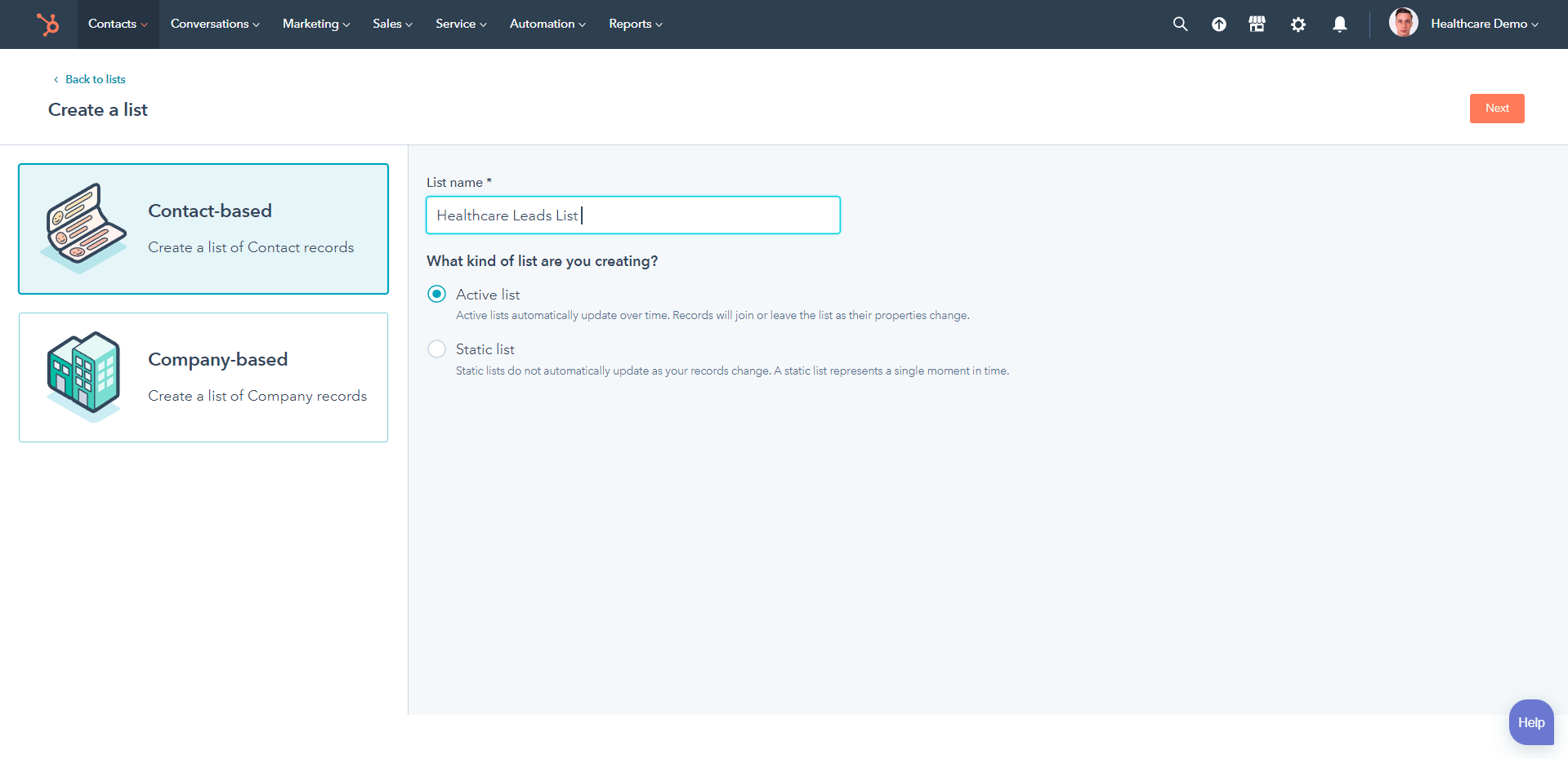 creating-lists-hubspot-for-healthcare