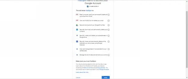 hubspot-crm-allow-button
