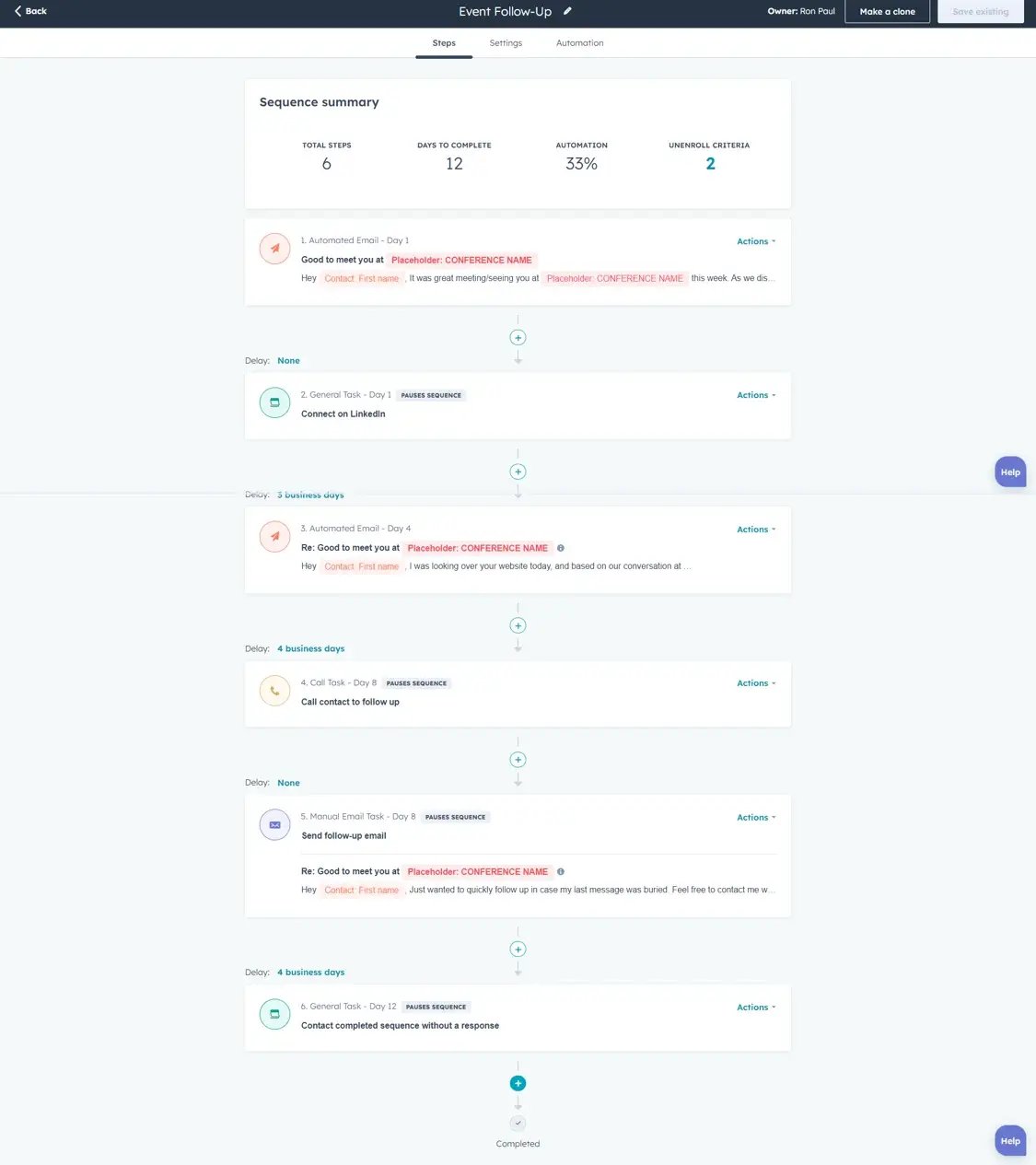 hubspot-for-education-Sequence-Tool