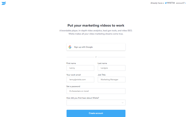 HubSpot Landing Pages - Wistia