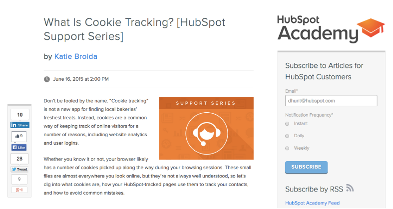 HubSpot optimize blog post