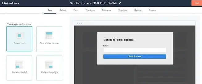 hubspot-pop-up-forms-left sidebar