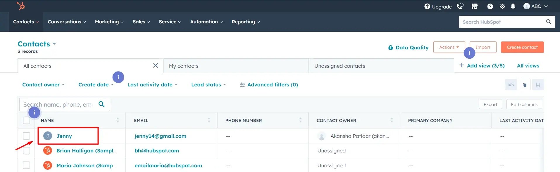 select-contact-from-records