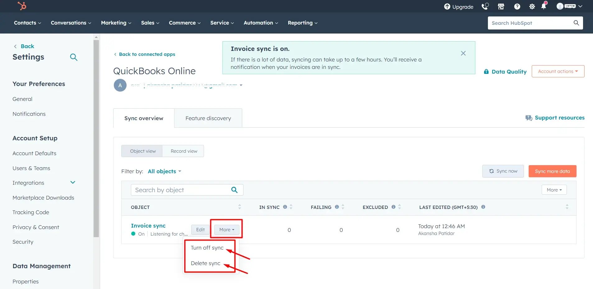 turn-off-delete-sync-hubspot-quickbooks-integration