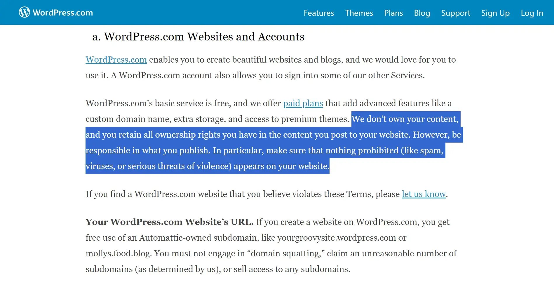 wordpress-content-ownership-terms