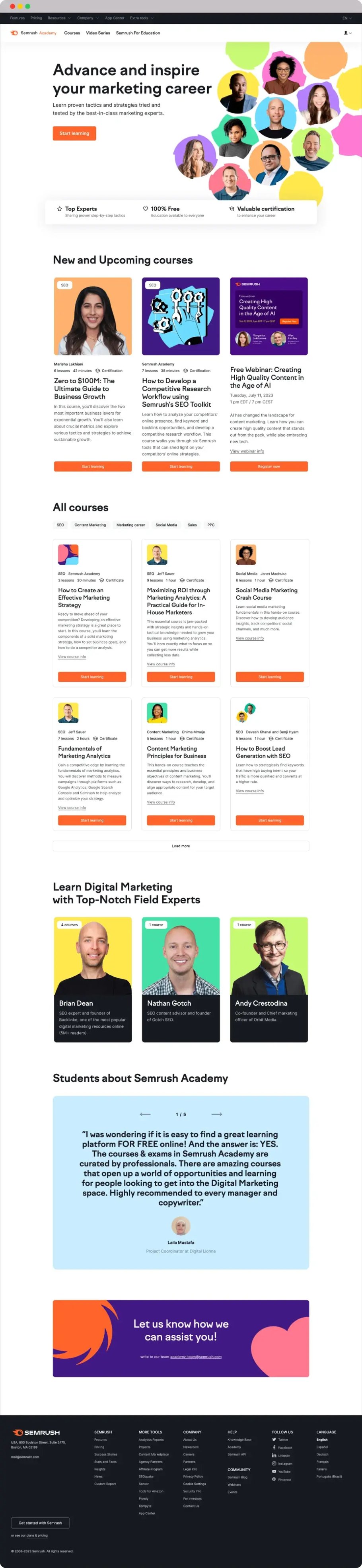 Semrush Resource Page