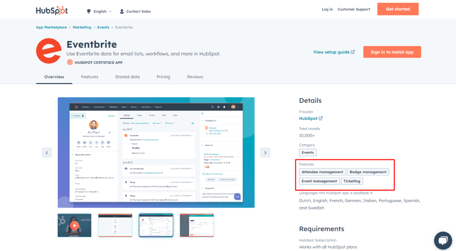 eventbrite hubspot integration