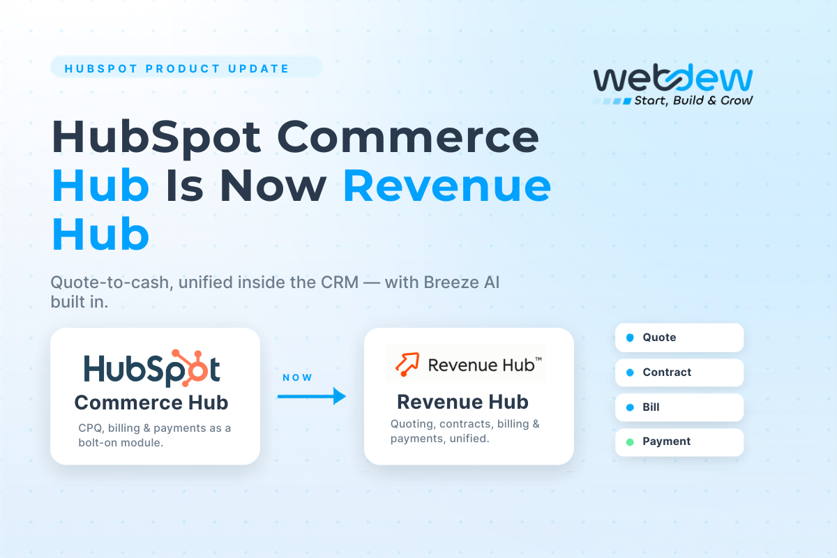 HubSpot Commerce Hub Is Now Revenue Hub: What Changed and Why It Matters