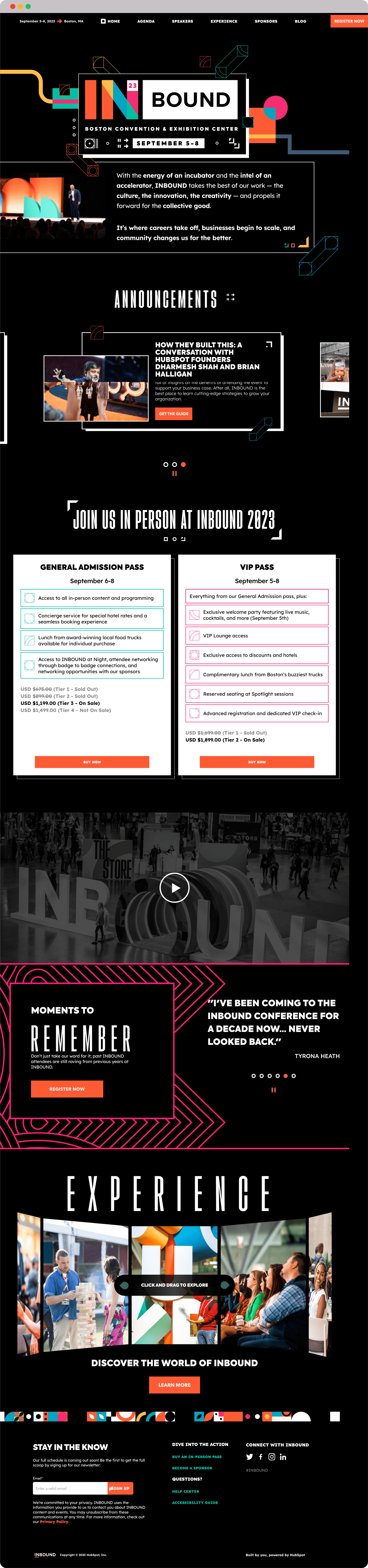 Inbound webinar landing page