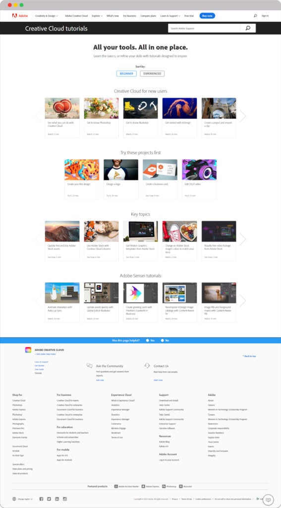 Tutorials-on-Adobe-Creative-Cloud-website