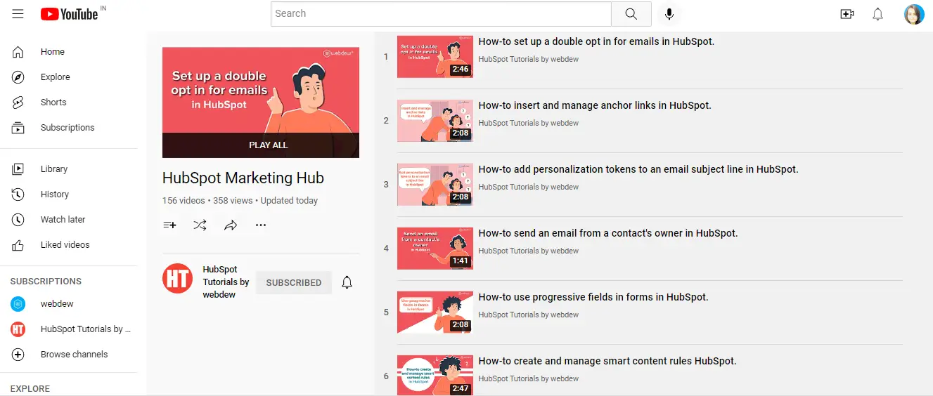Make the most out of HubSpot with YouTube tutorials launched by webdew 5 HubSpot marketing hub HuBSpot tutorials by webdew