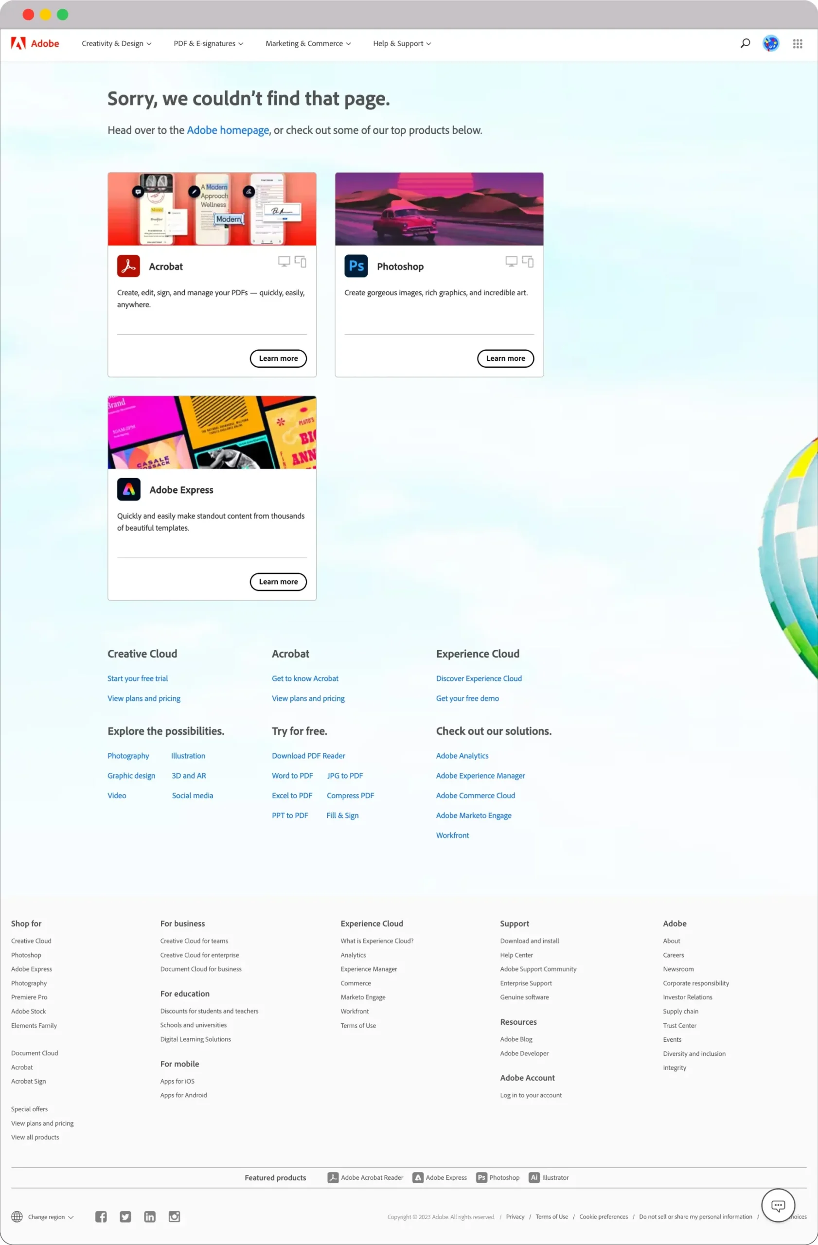 Adobe error page example scaled