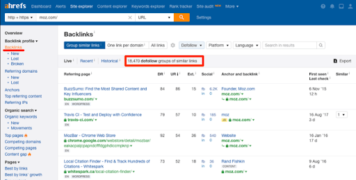 aherf backlink checker
